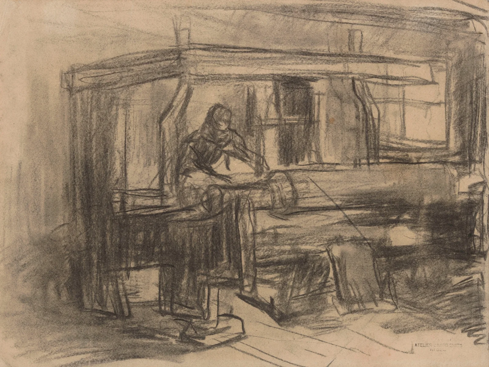 Weaver at his Loom av Jakob Smits
