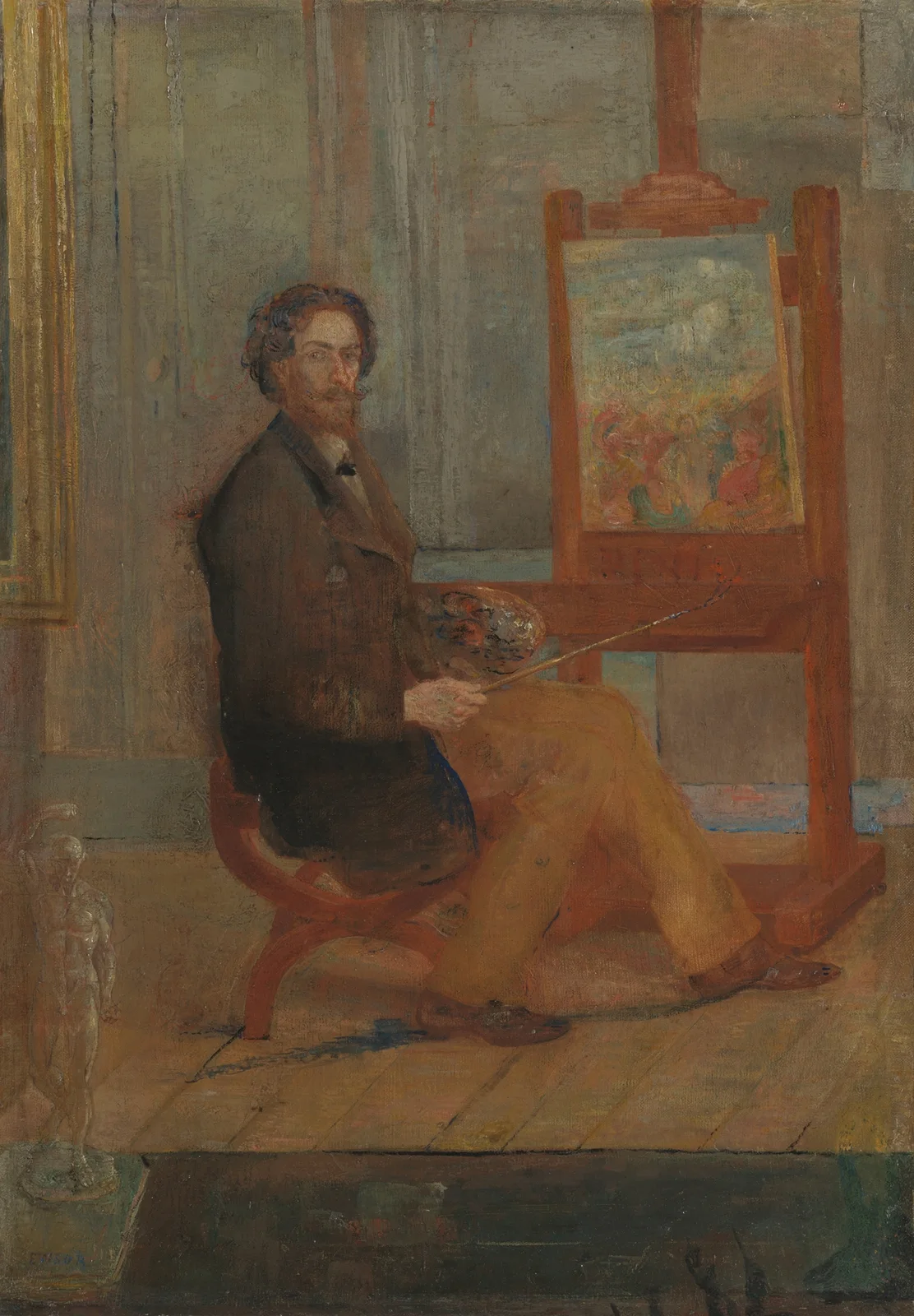 Ensor at his Easel av James Ensor