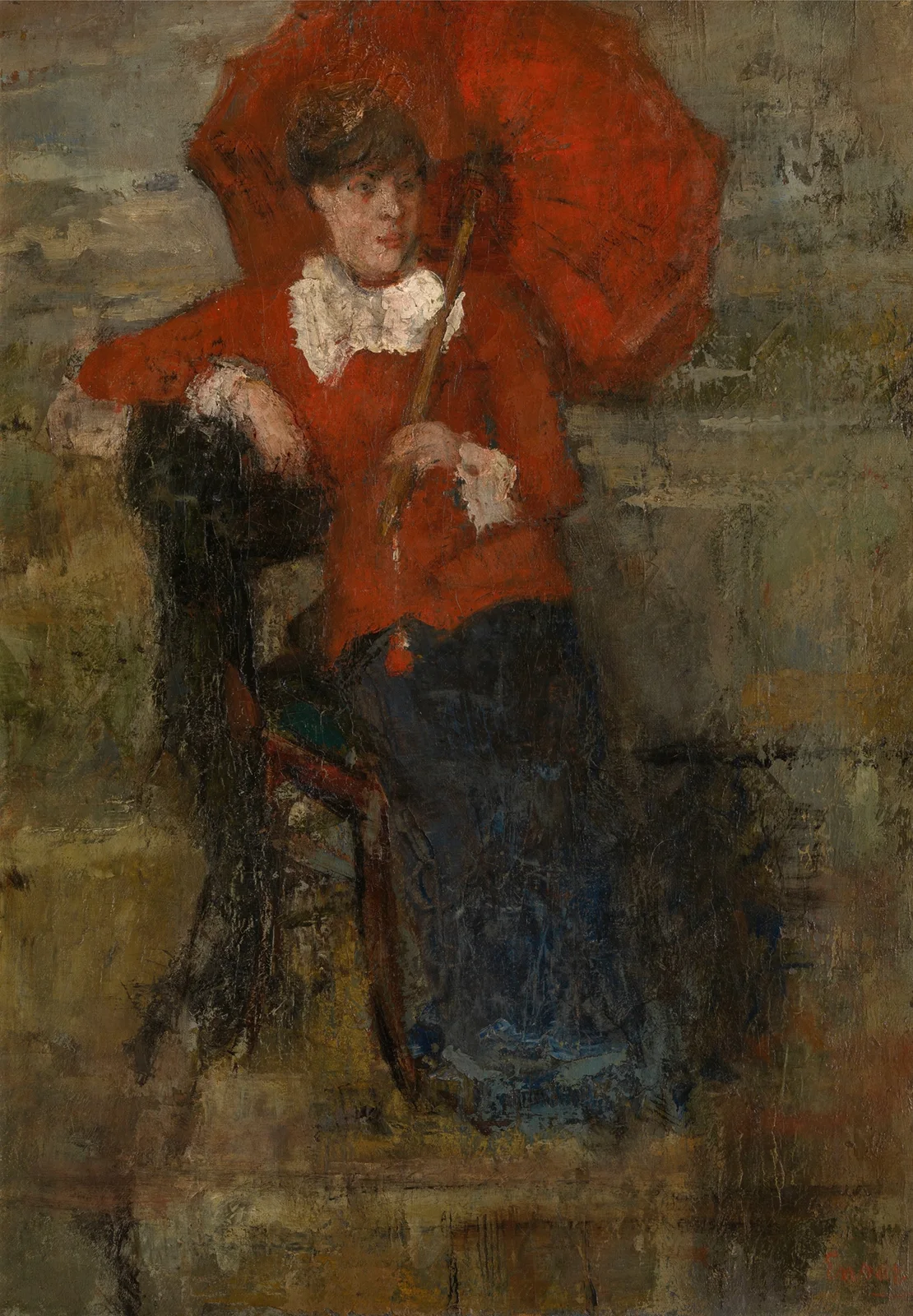 Lady with Red Parasol av James Ensor