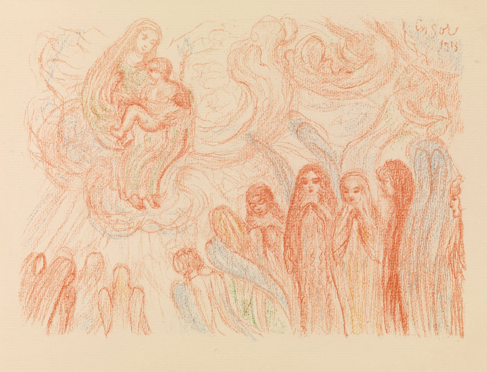 The Angels Worship Mary av James Ensor