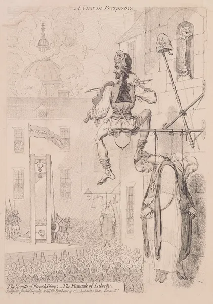 A view in perspective. The zenith of French Glory; the pinnacle of liberty av James Gillray