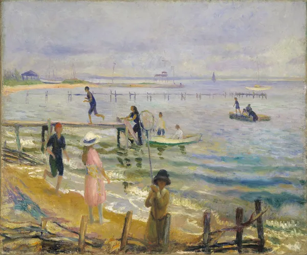 Jetties at Bellport av William James Glackens