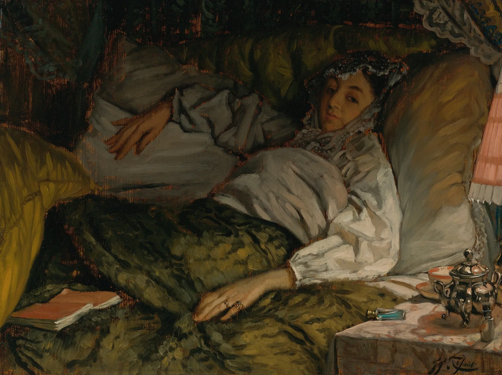A Reclining Lady av James Tissot