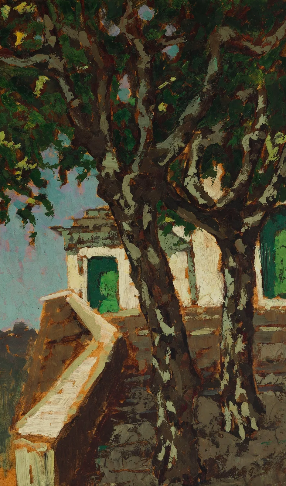 Platanus Trees at a Monastery Gate av Jan Bohuszewicz