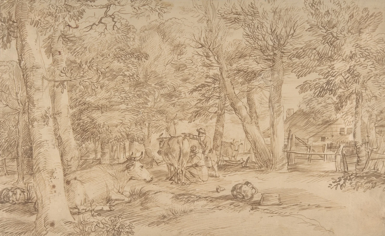Landscape with Milkmaid av Jan Lievens