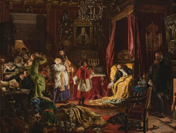 Death of Sigismund Augustus in Knyszyn in 1572 av Jan Matejko