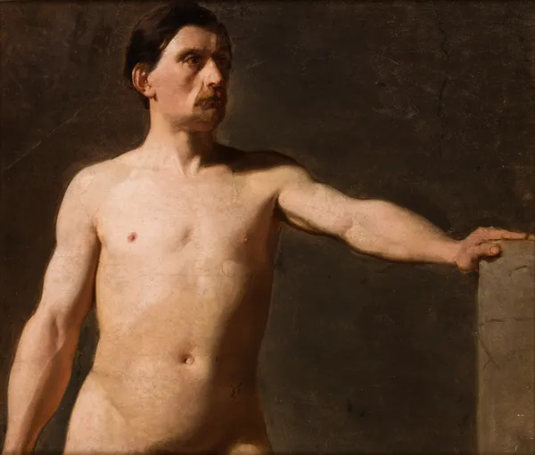 Male nude – torso of a male figure av Jan Matejko