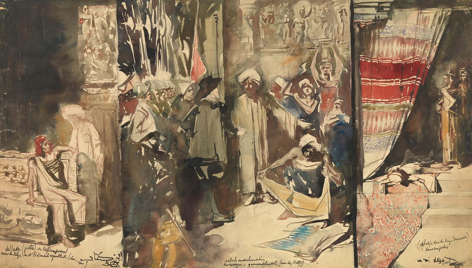 Large Indian Triptych av Jan Toorop
