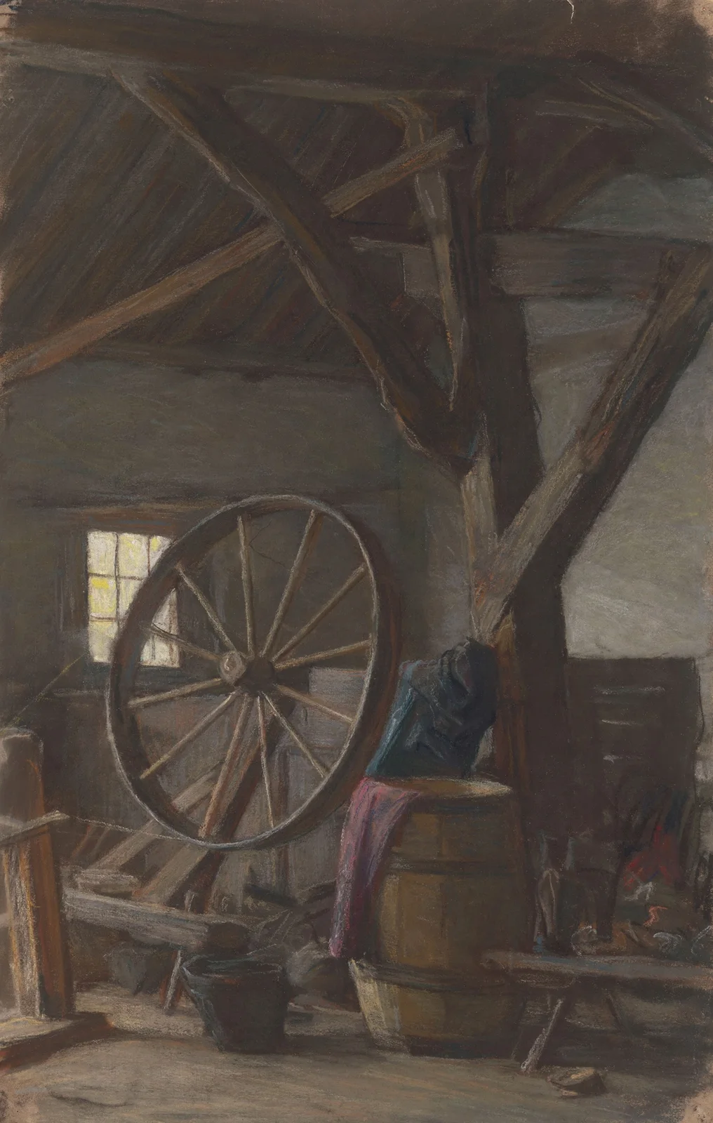 Interieur van boerenschuur av Jan Veth