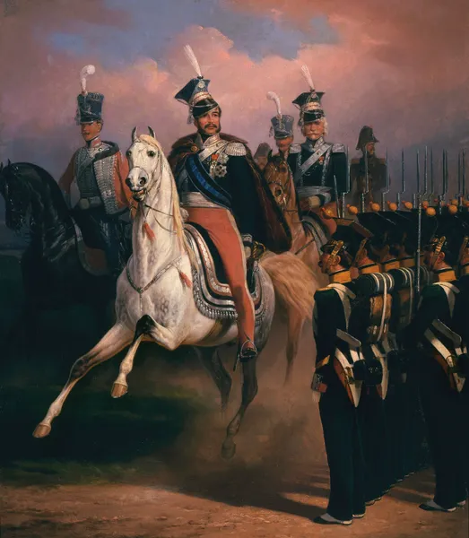 Prince Józef Poniatowski before the front of grenadiers av January Suchodolski