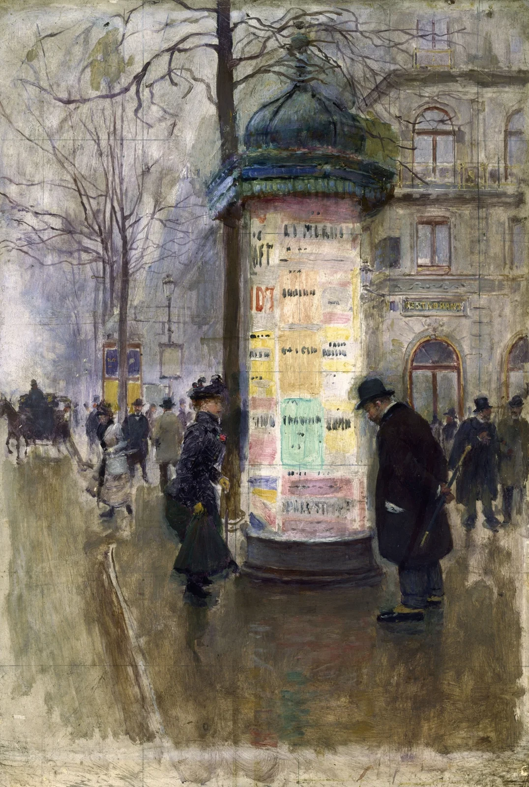 La colonne Morris av Jean Béraud