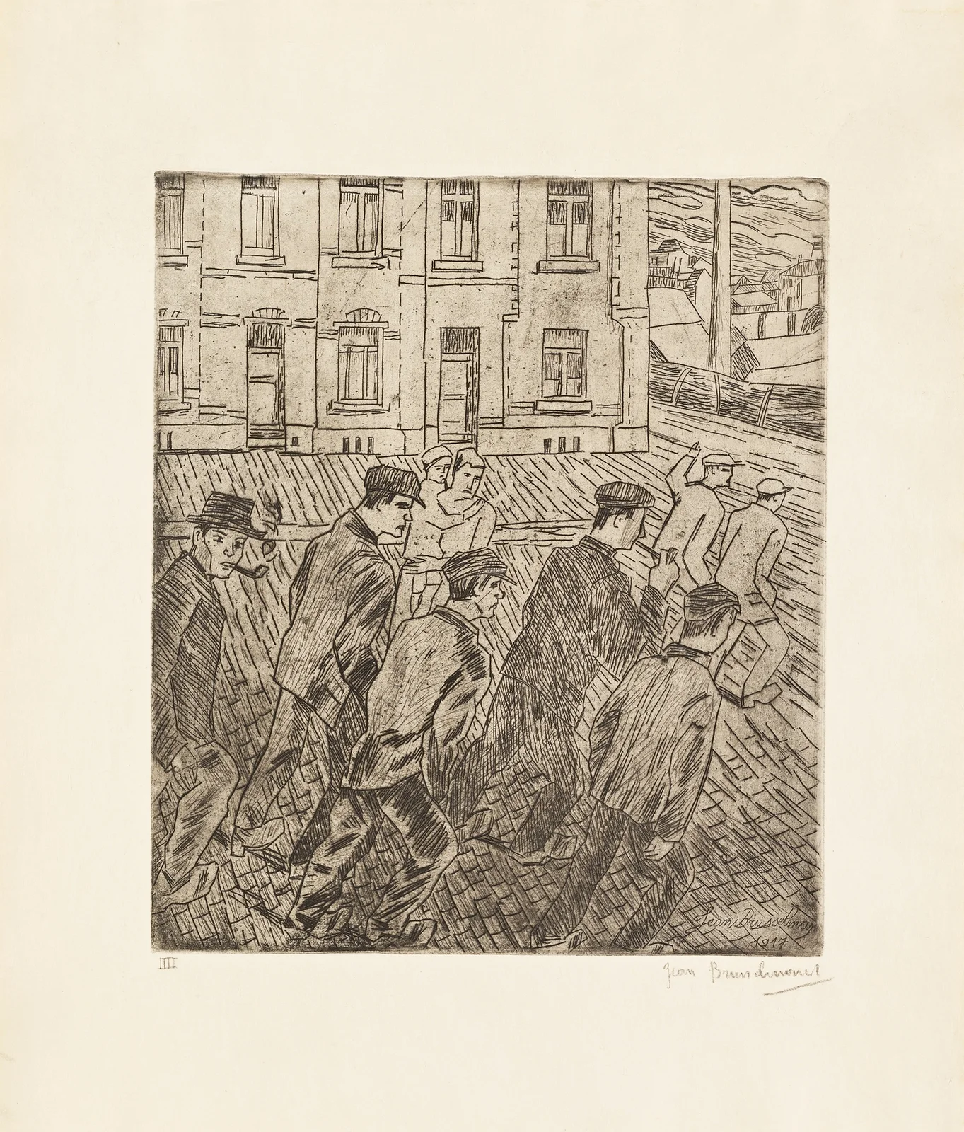 Arbeiders op straat av Jean Brusselmans