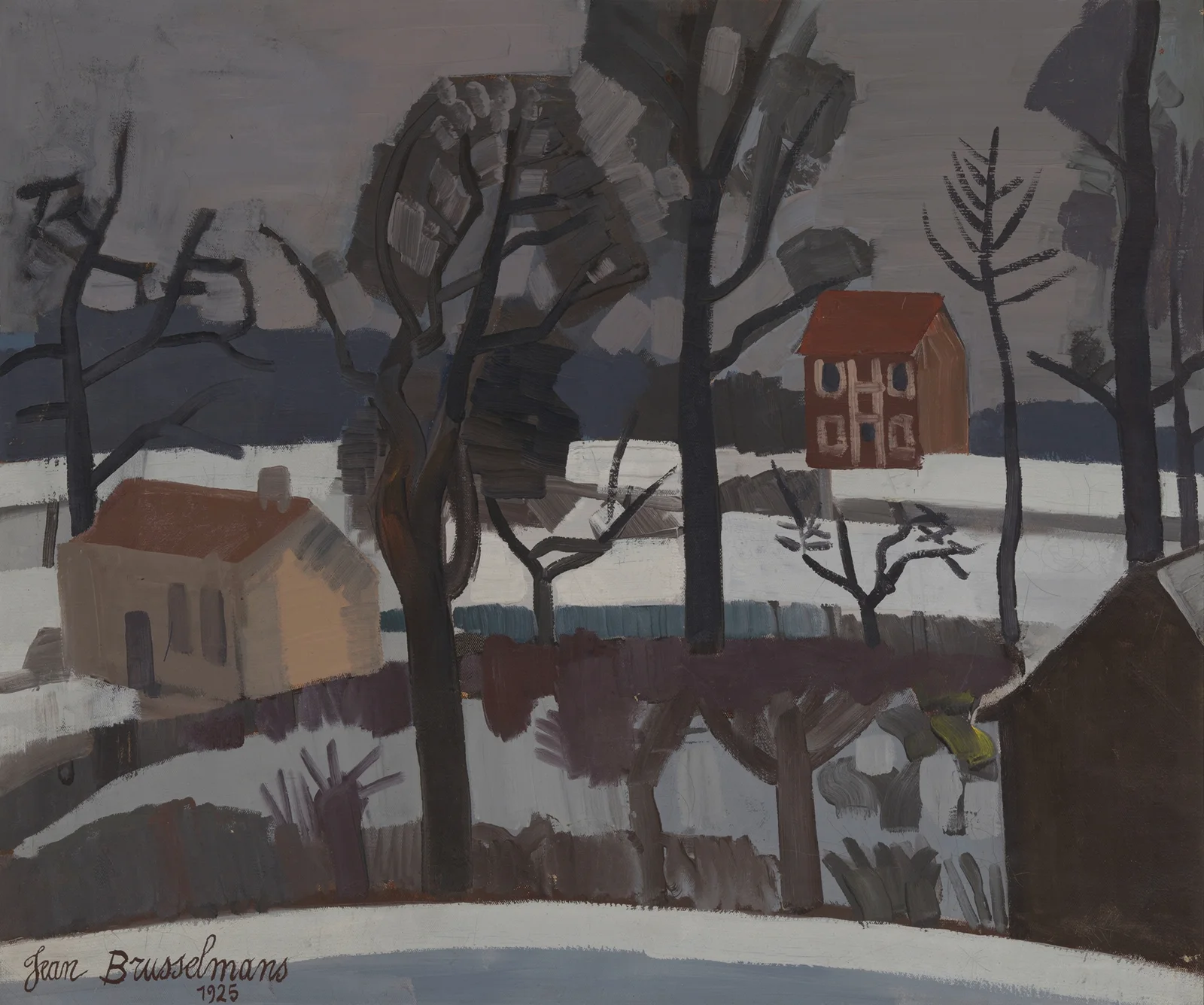 Winterlandschap (Sneeuwlandschap) av Jean Brusselmans