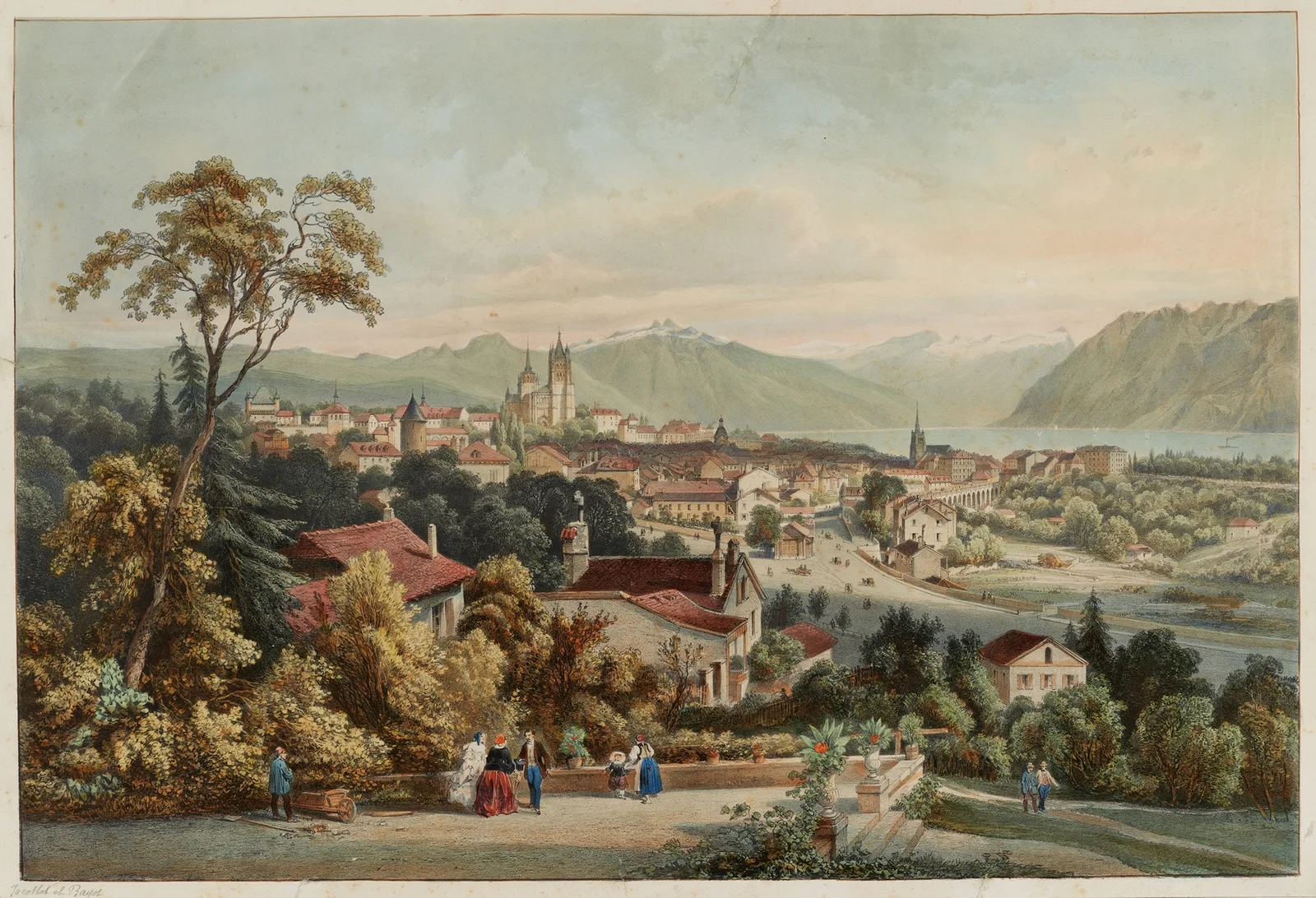 Vue de Lausanne av Jean Jacottet