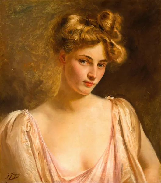 A blonde beauty av Gustave Jean Jacquet