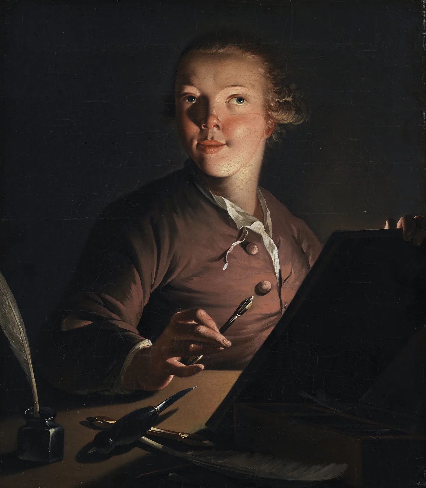 Self-portrait by Candlelight av Jens Juel