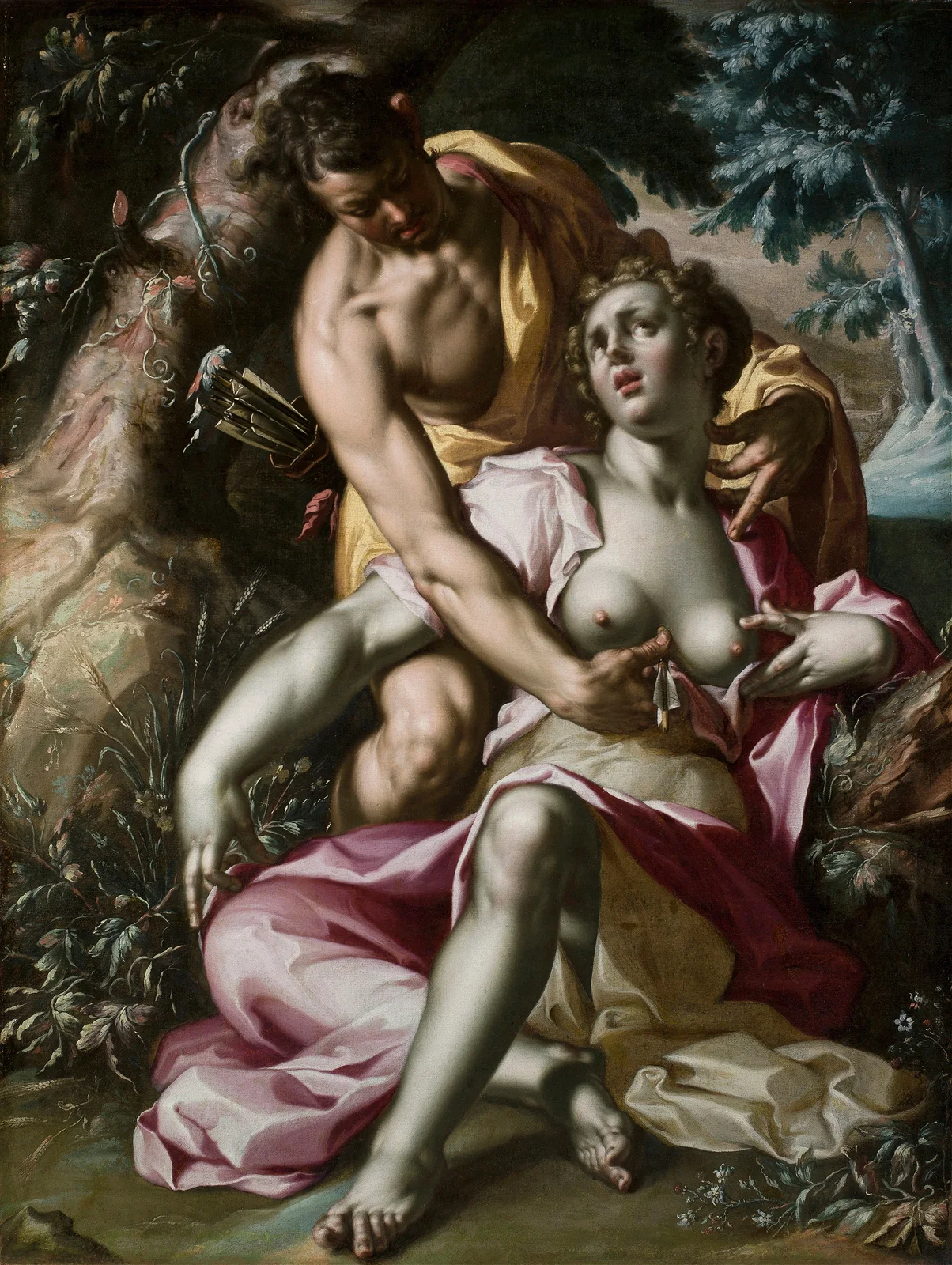 Cephalus and Procris (The Death of Procris) av Joachim Wtewael