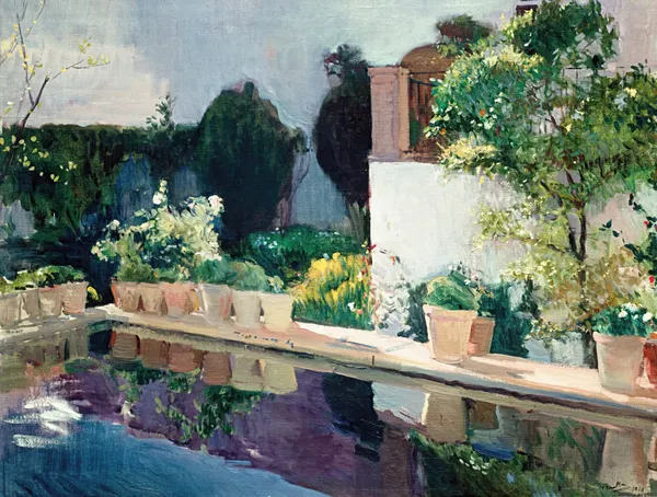 Palace of Pond, Royal Gardens in Seville av Joaquín Sorolla