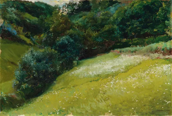 Prado De Asturias, San Esteban De Pravia (Field In Asturias, San Esteban De Pravia) av Joaquín Sorolla