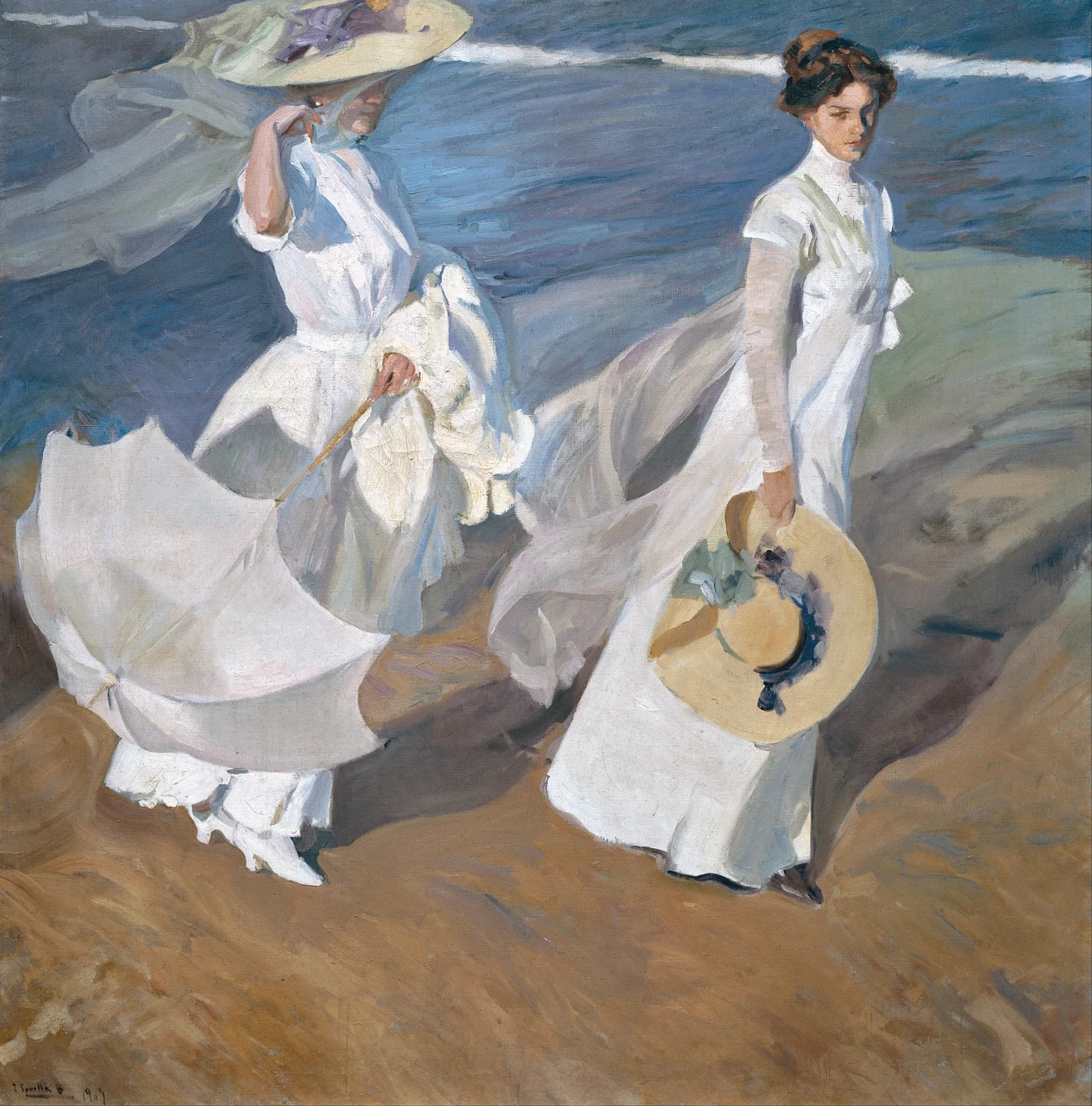 Strolling along the Seashore av Joaquín Sorolla