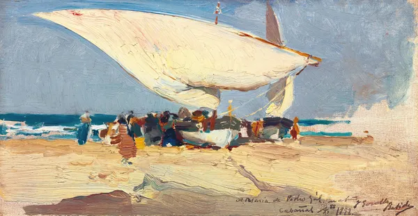 The Return Of The Catch. Valencia Beach av Joaquín Sorolla