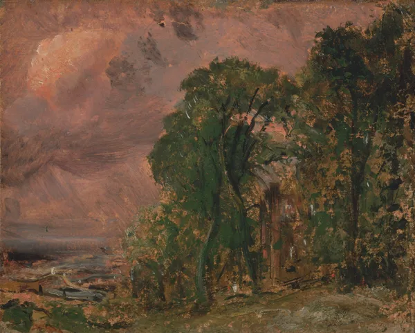 A View at Hampstead with Stormy Weather av John Constable