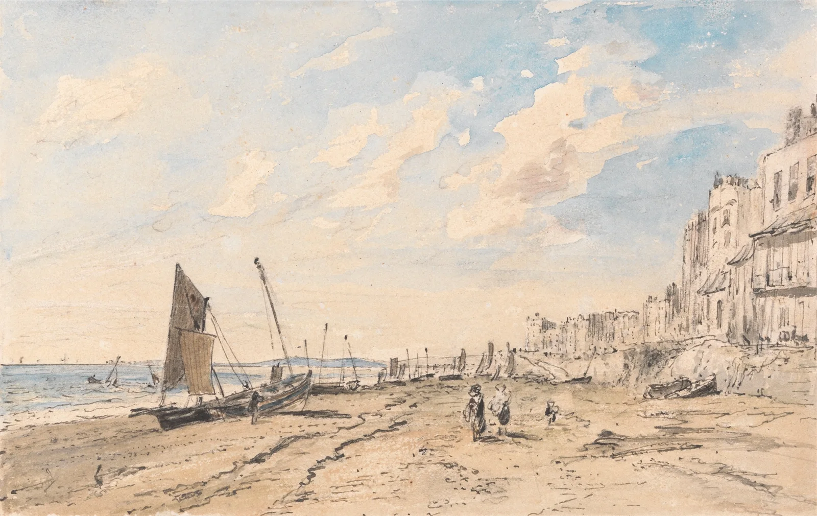 Brighton Beach Looking West av John Constable