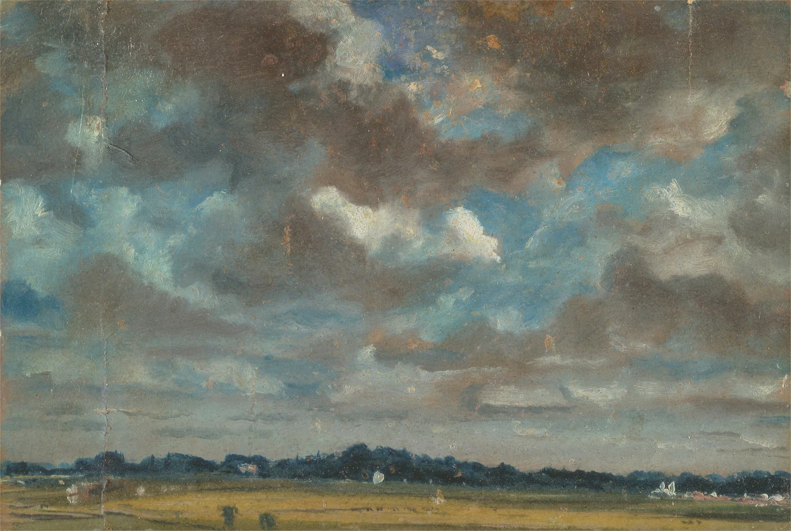 Extensive Landscape with Grey Clouds av John Constable