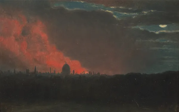 Fire in London, Seen from Hampstead av John Constable