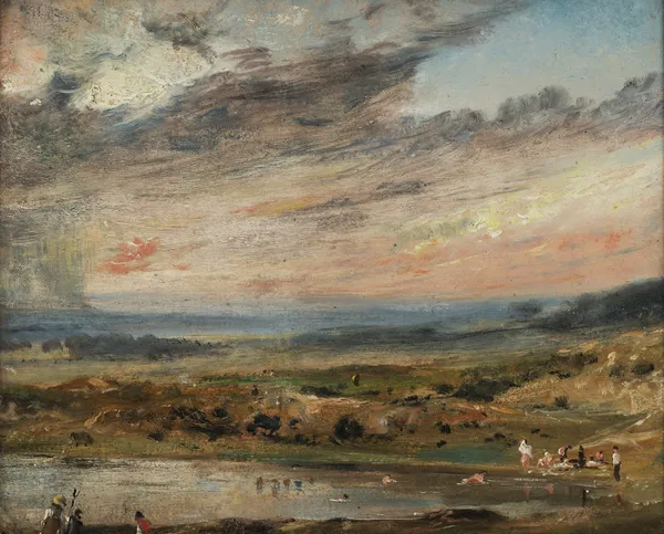 Hampstead Heath, with Pond and Bathers av John Constable