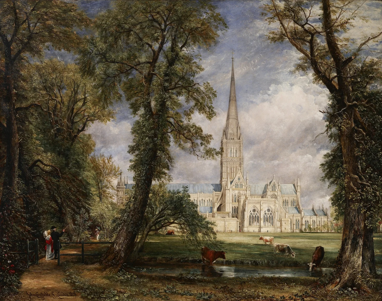 Salisbury Cathedral from the Bishop’s Garden av John Constable