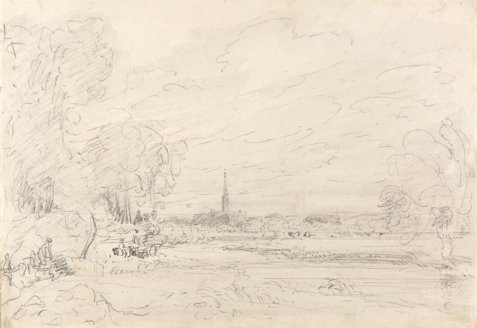 Salisbury Cathedral From the Meadows, 1829 av John Constable