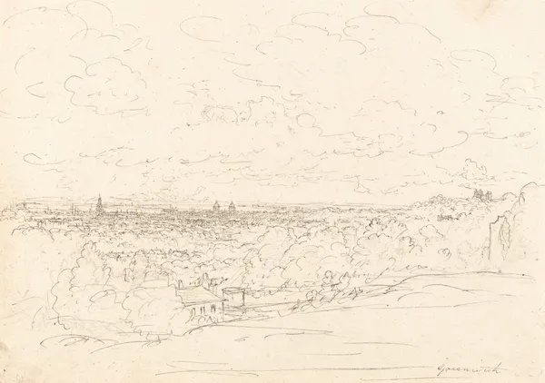 Distant View of Greenwich av John Glover