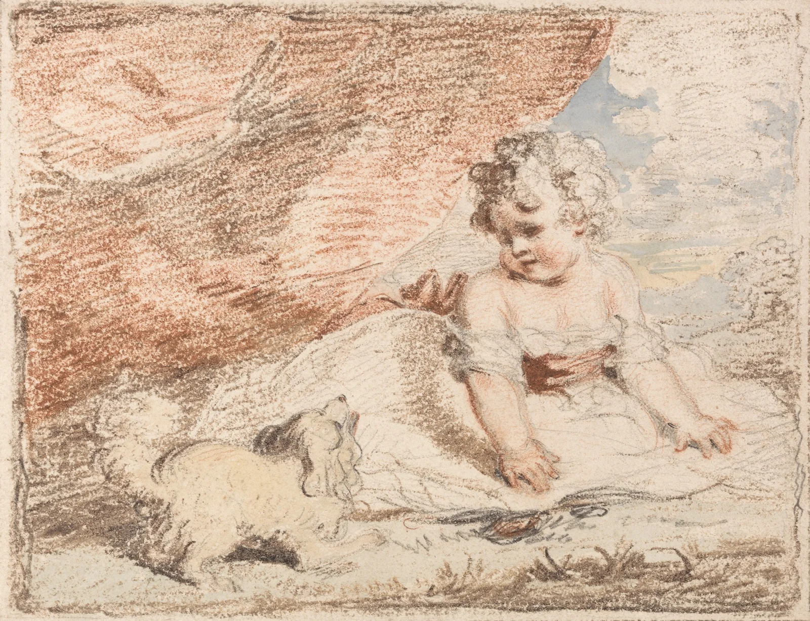 Young Child with Lap-Dog av John Hoppner