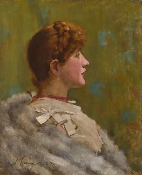 Girl In A Fur Wrap av Sir John Lavery