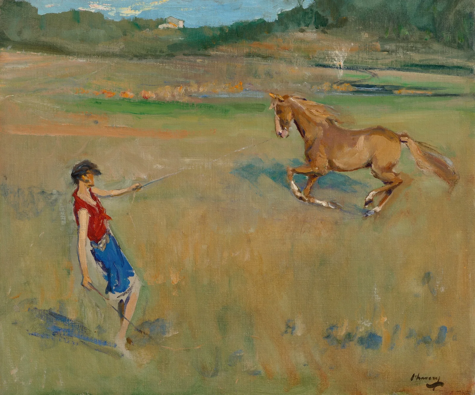 Schooling the Pony av Sir John Lavery