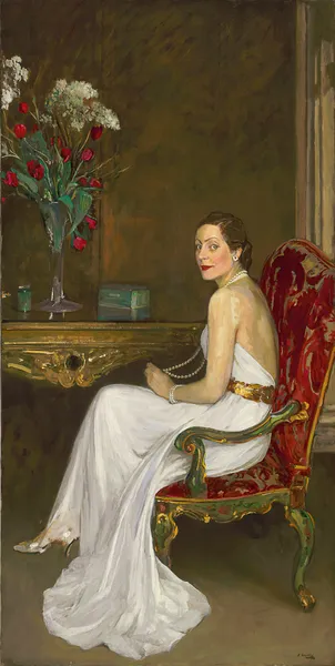 The Lady in White, Viscountess Wimborne av Sir John Lavery
