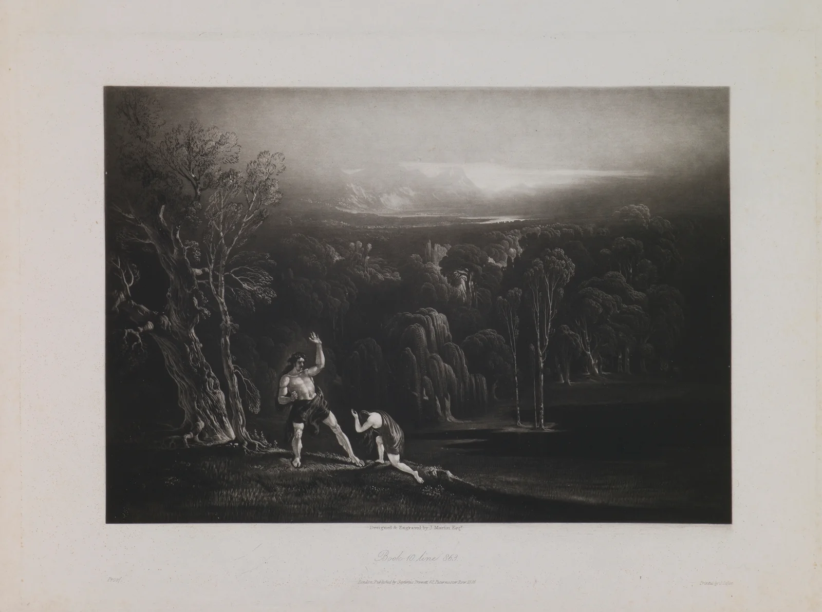 Adam Reproving Eve (Book 10, Line 863) av John Martin