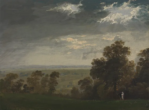 Landscape, Possibly the Isle of Wight or Richmond Hill av John Martin