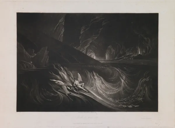 Satan on the Burning Lake (Book 1, Line 192) av John Martin