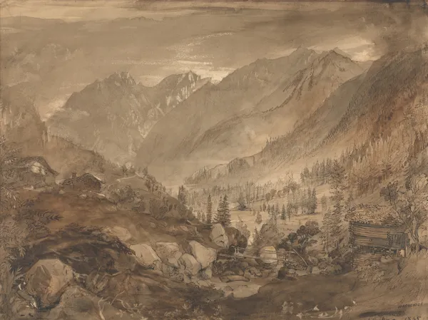 Mountain Landscape, Macugnaga av John Ruskin