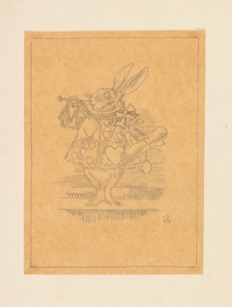 Tracing of the White Rabbit as a herald av Sir John Tenniel