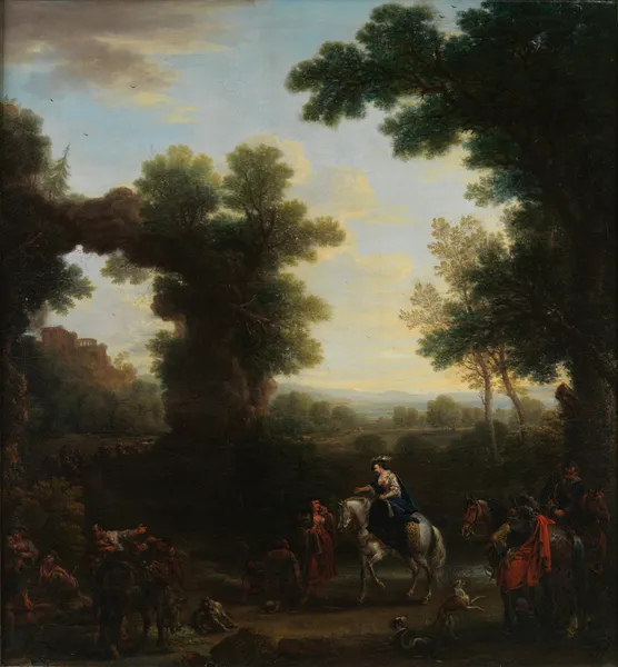 Classical Landscape with Gypsies av John Wootton