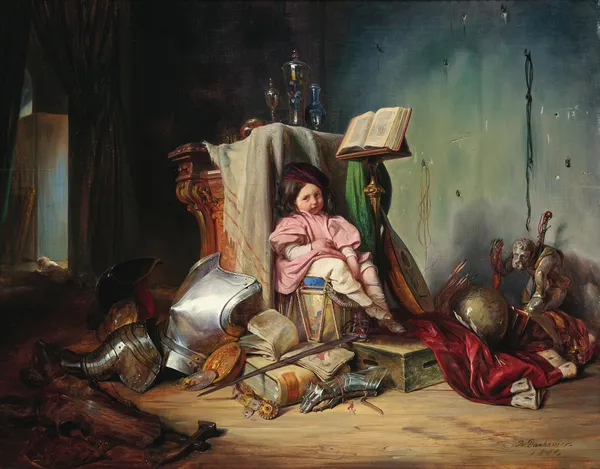A Child on a Drum av Josef Danhauser