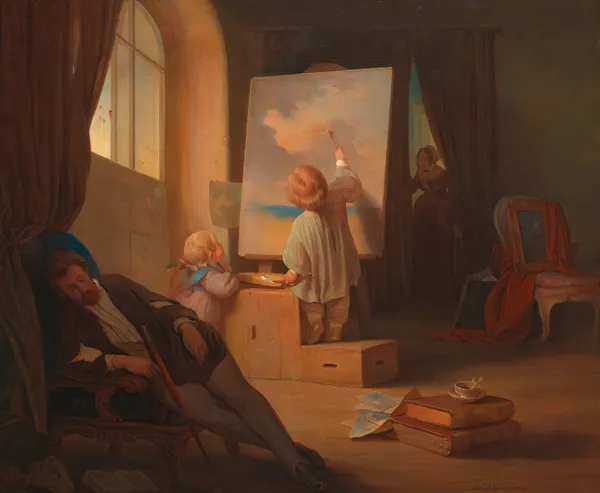 Der schlafende Maler av Josef Danhauser