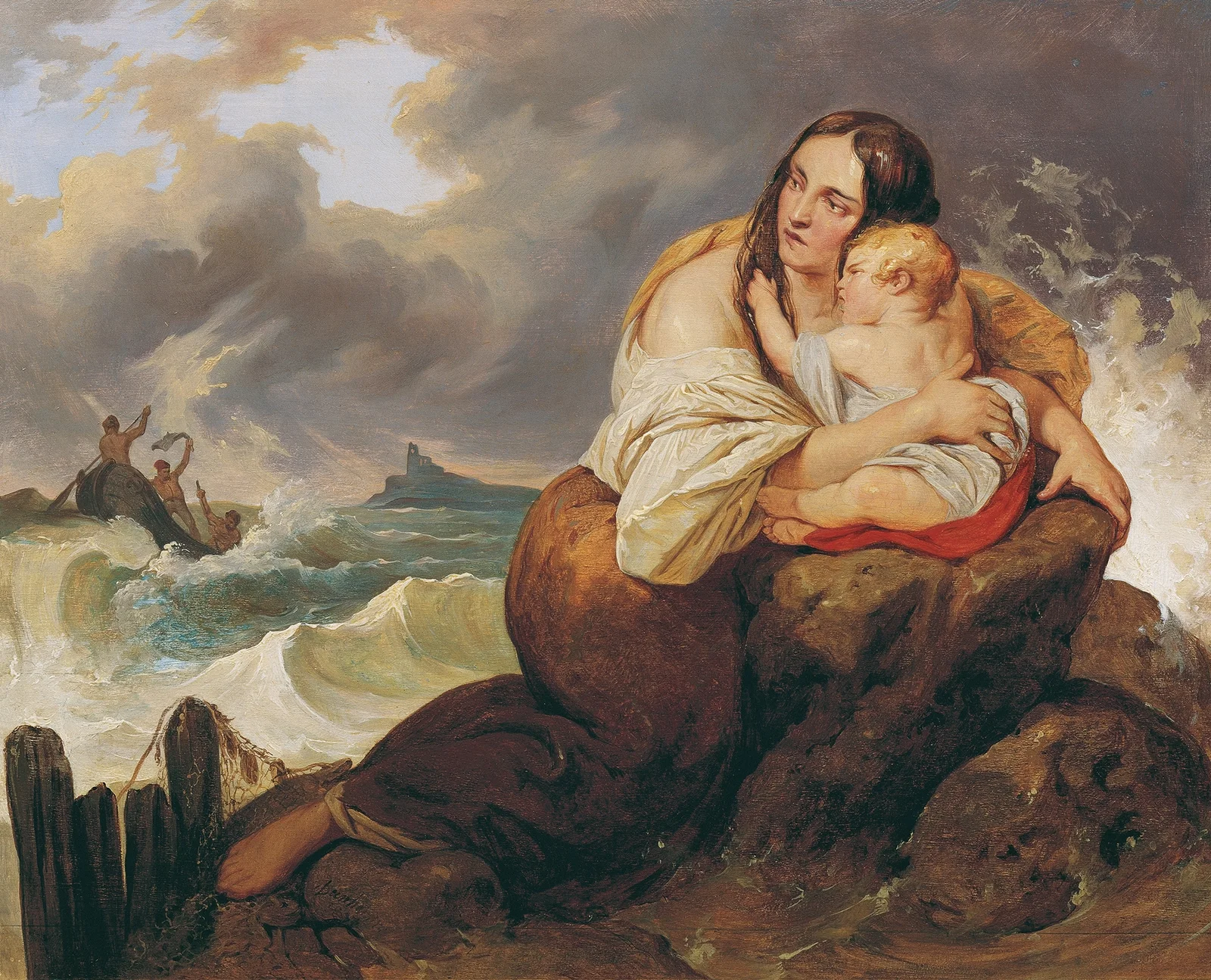 Die Schiffbrüchige av Josef Danhauser