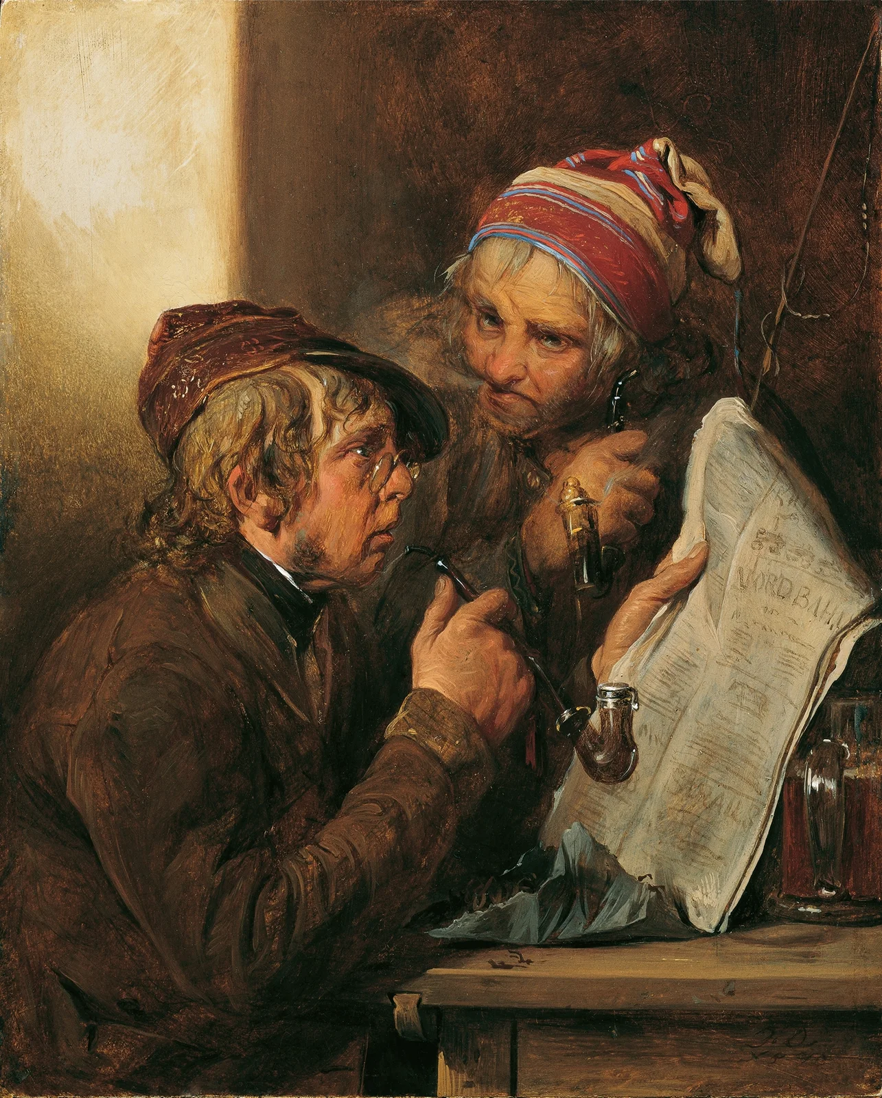 Die Zeitungsleser av Josef Danhauser
