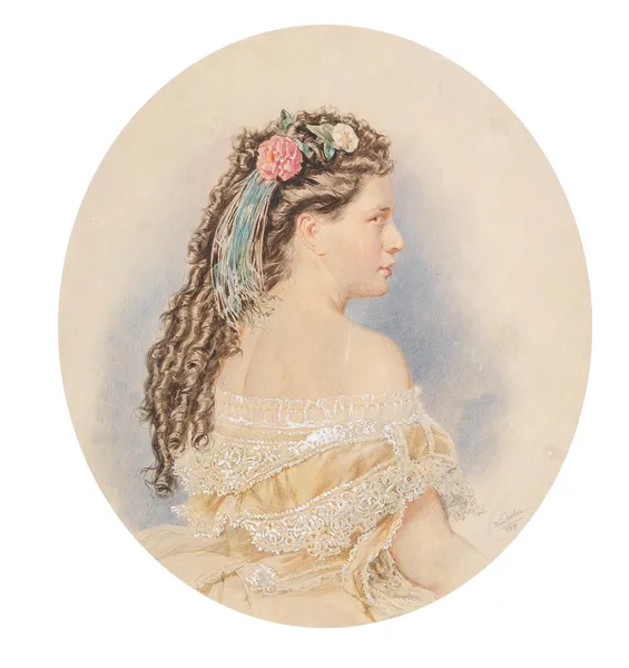 Frauenporträt, 1867 av Josef Kriehuber