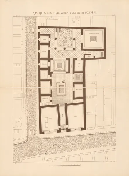 Das Haus des tragischen Poeten in Pompeji av Josef Langl