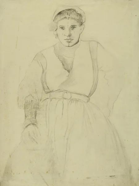 Femme en costume régional av Arthur-Joseph Gueniot